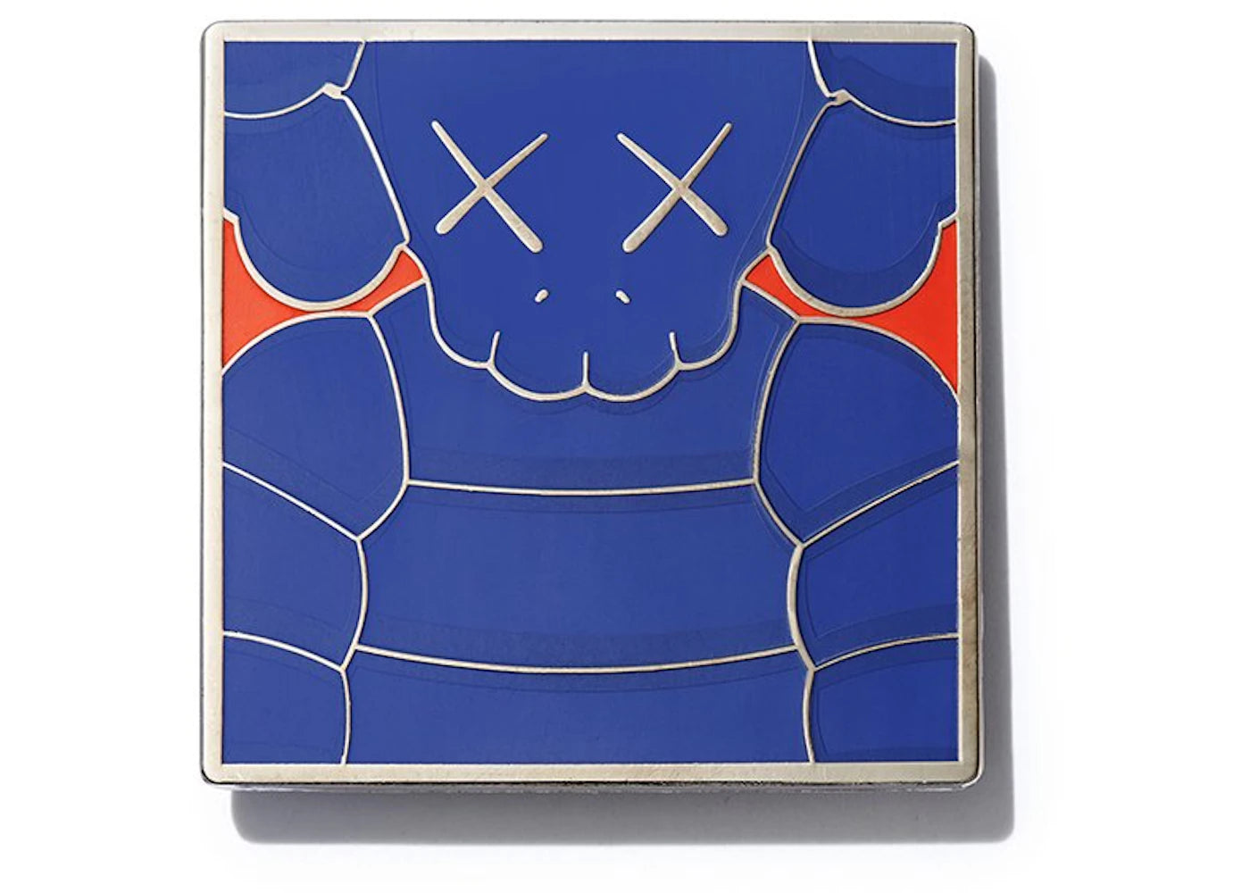 KAWS Brooklyn Museum WHAT PARTY Square Pin Blue