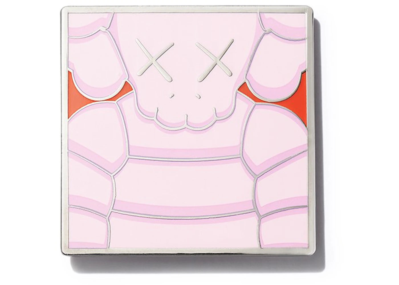 KAWS Brooklyn Museum WHAT PARTY Square Pin Light Pink