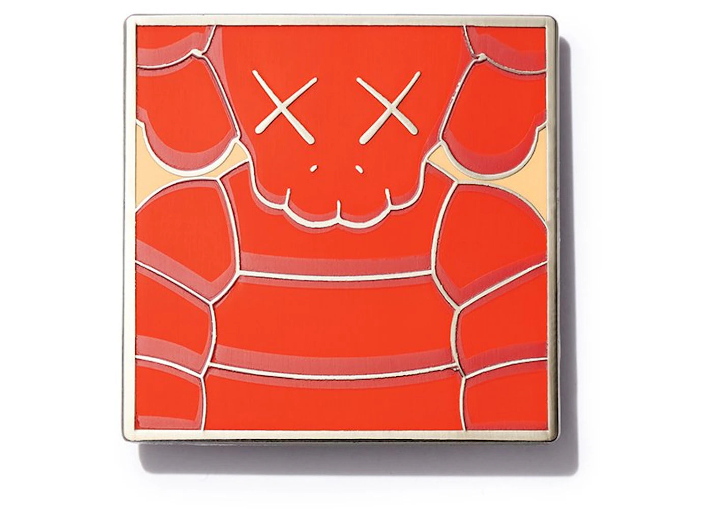 KAWS Brooklyn Museum WHAT PARTY Square Pin Orange