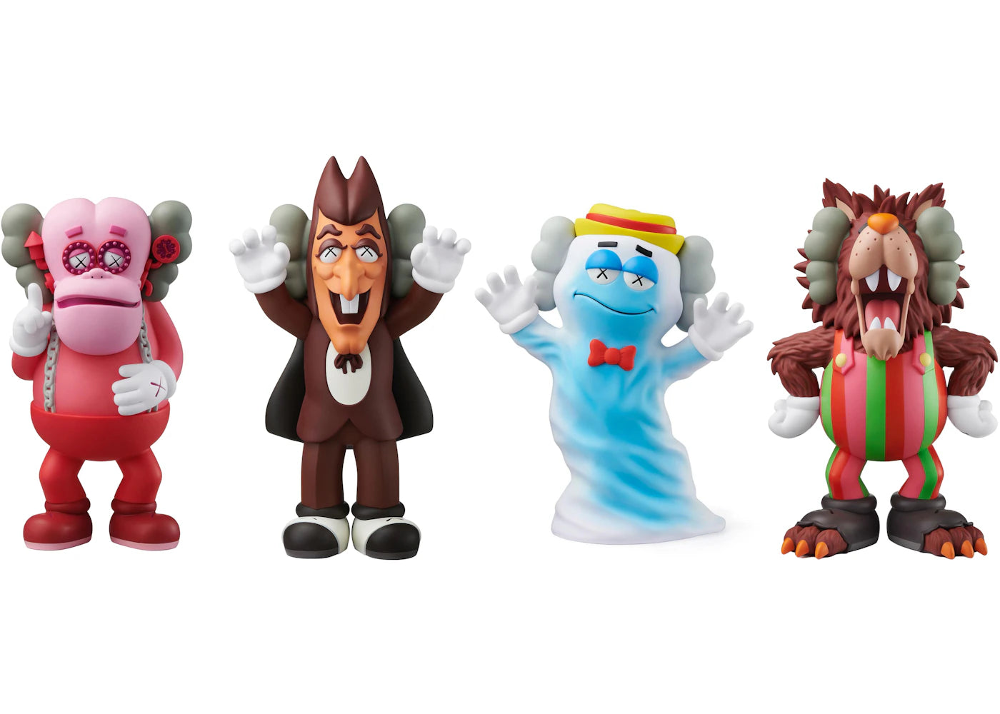 KAWS Cereal Monsters Franken Berry Count Chocula Boo Berry Frute Brute Figure Set