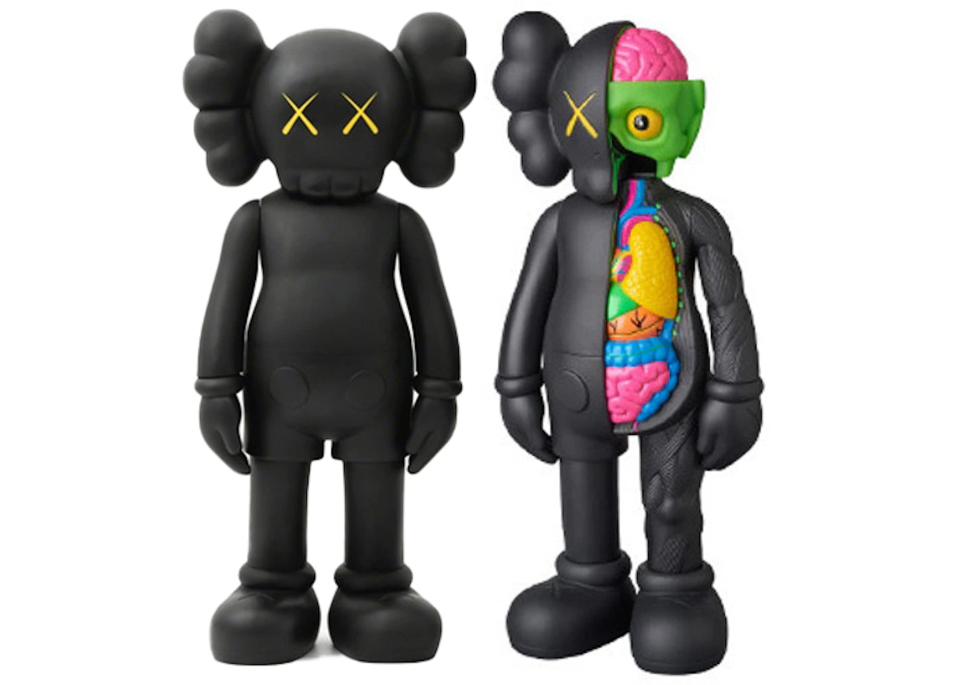 KAWS Companion Flayed Open Edition & Companion Open Edition Vinyl Figure Black Set