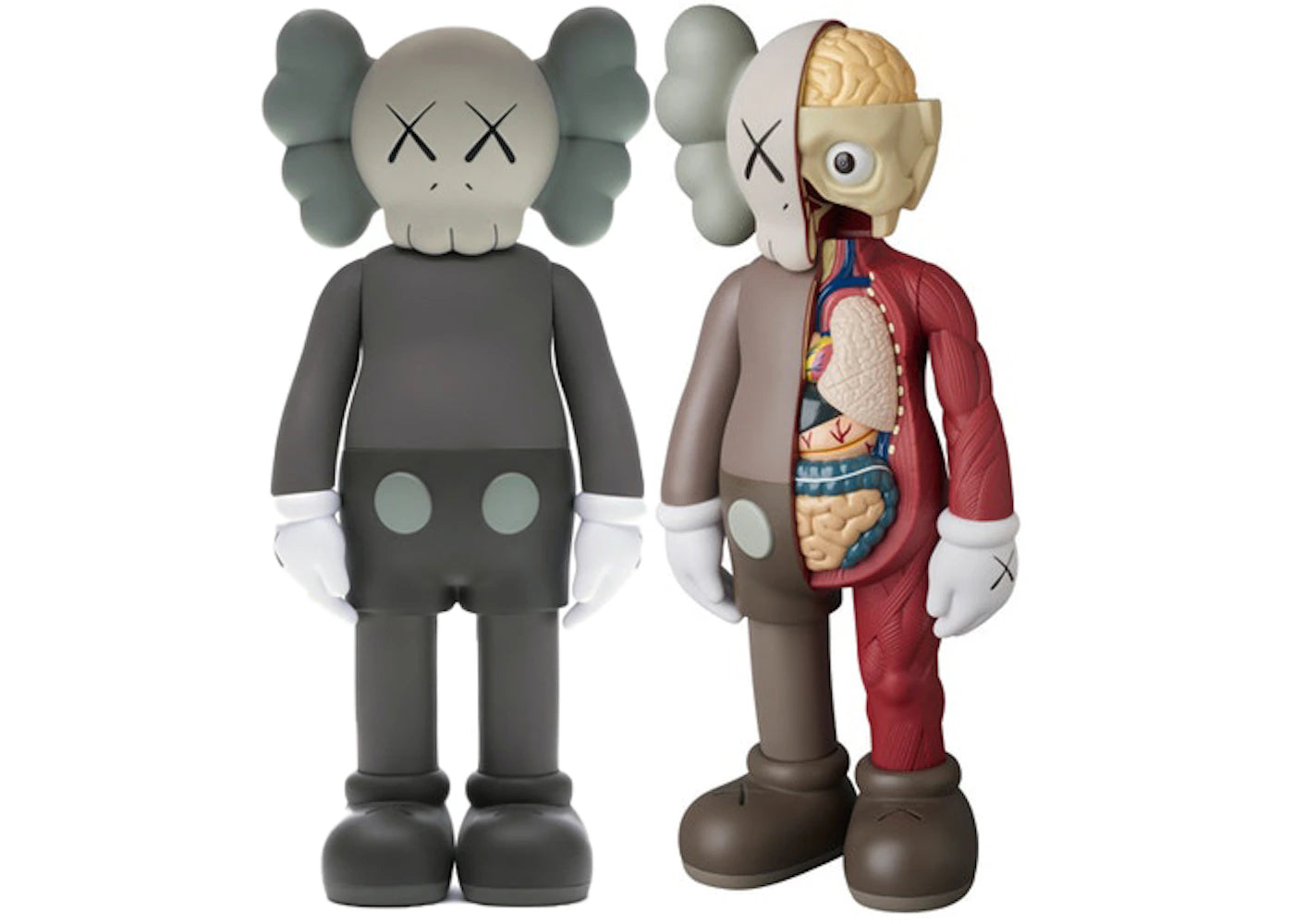 KAWS Companion Flayed Open Edition & Companion Open Edition Vinyl Figure Brown Set