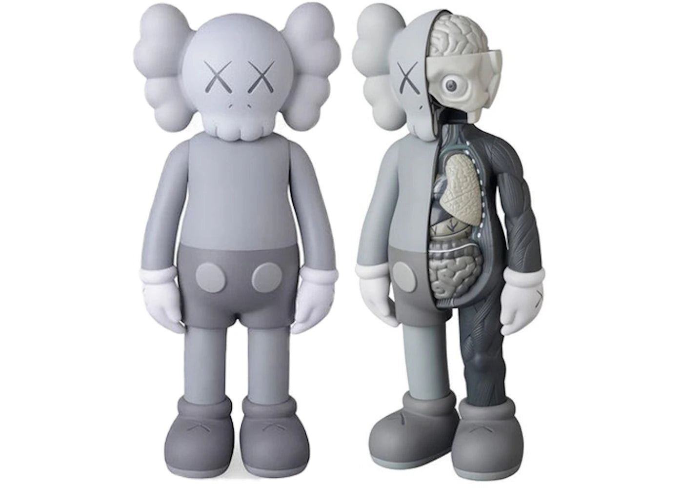 KAWS Companion Flayed & Companion Open Edition Vinyl Figure Grey Set