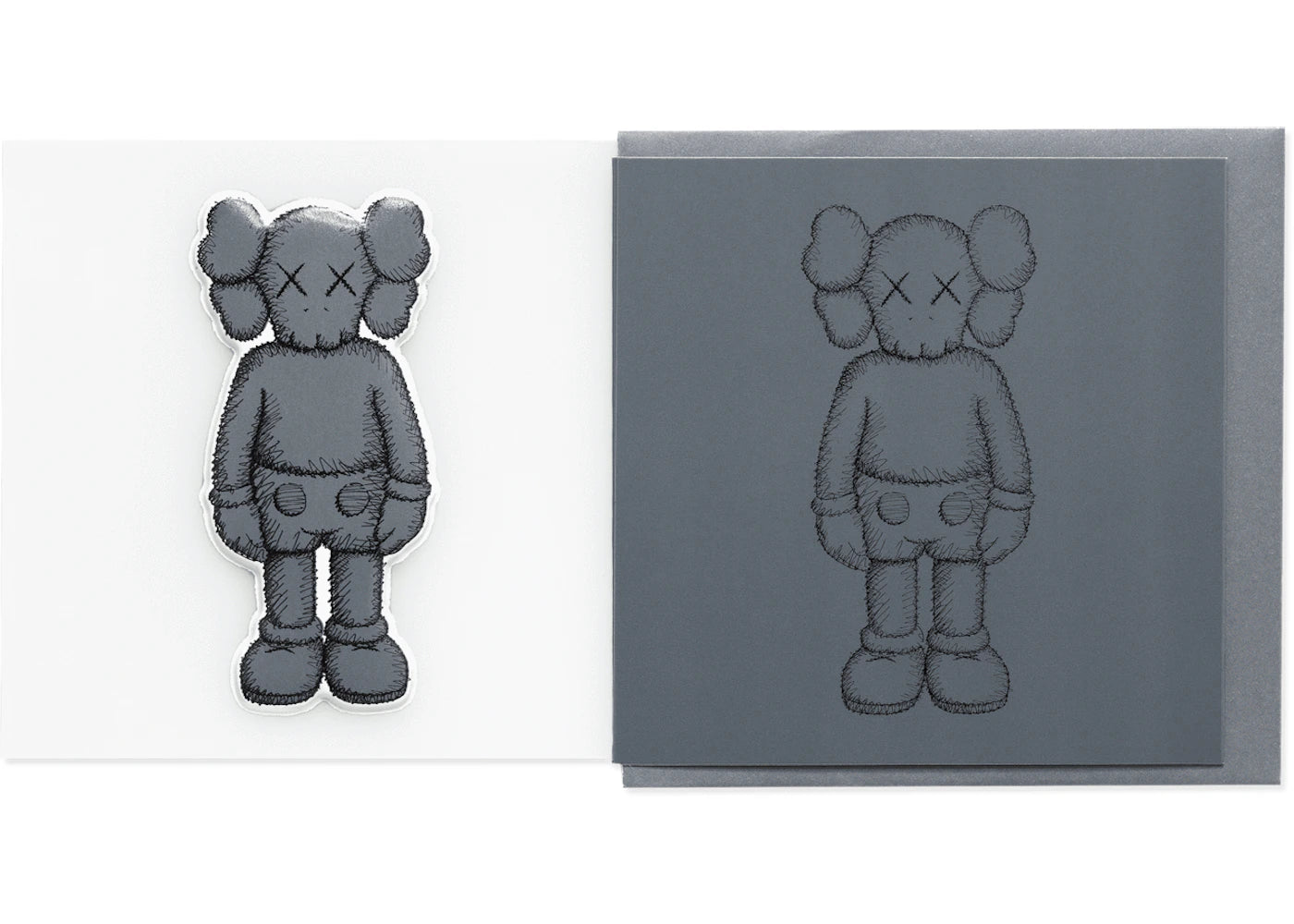 KAWS Companion Greeting Card (With Puffy Sticker) Dark Grey