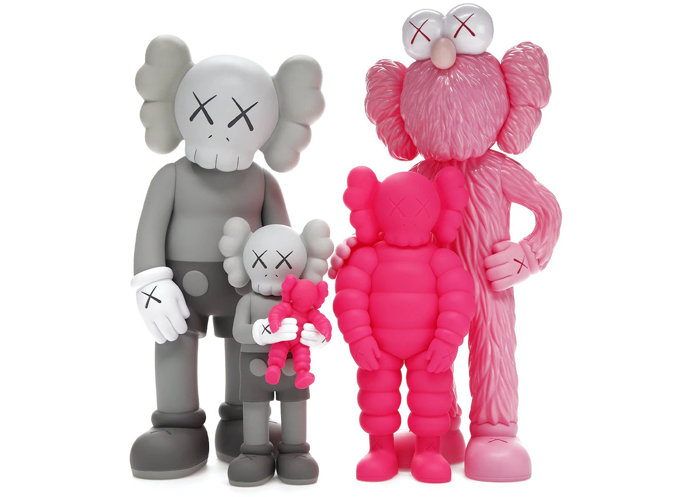 KAWS Family Vinyl Figures Grey/Pink