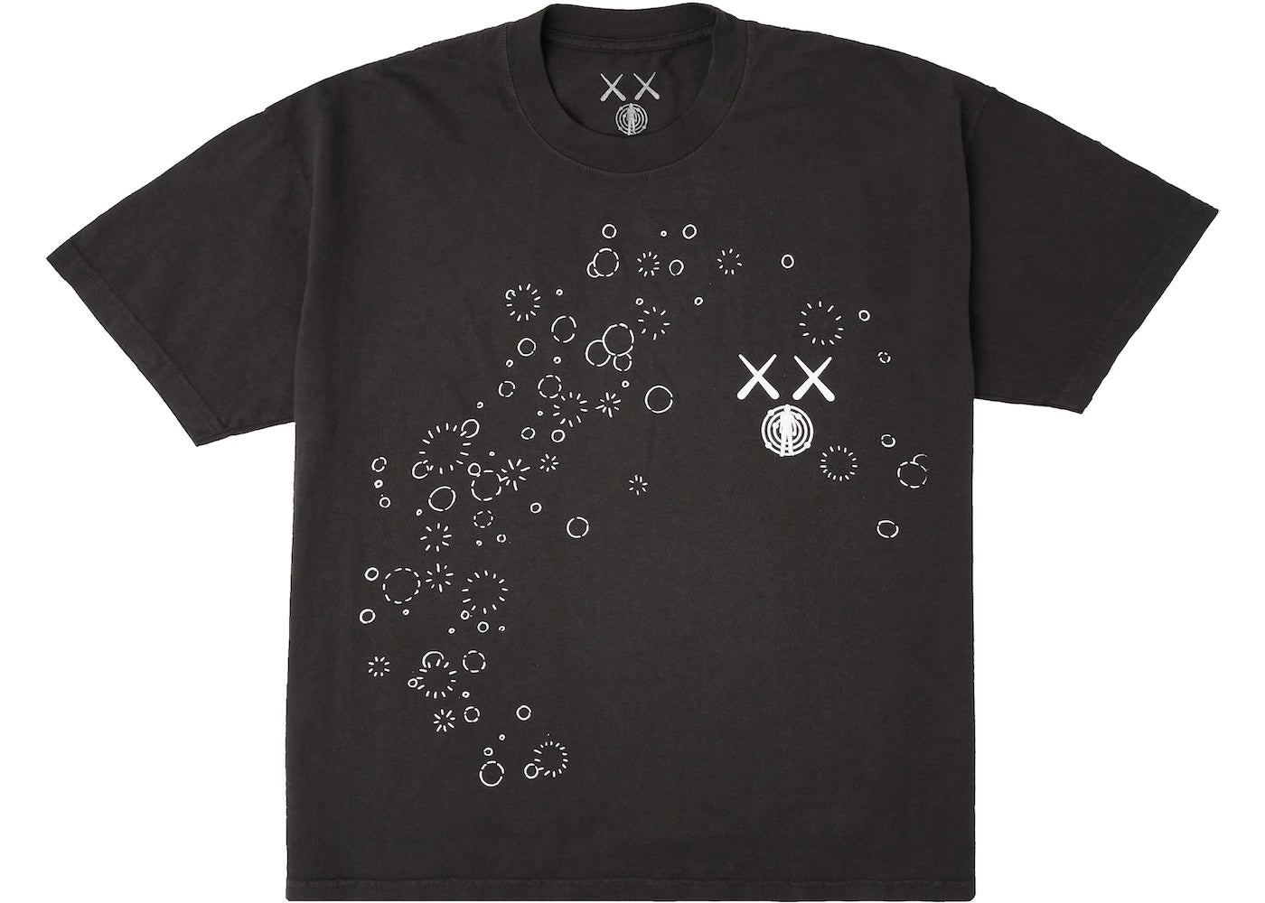 KAWS For Kid Cudi Moon Man GID Tee Vintage Black