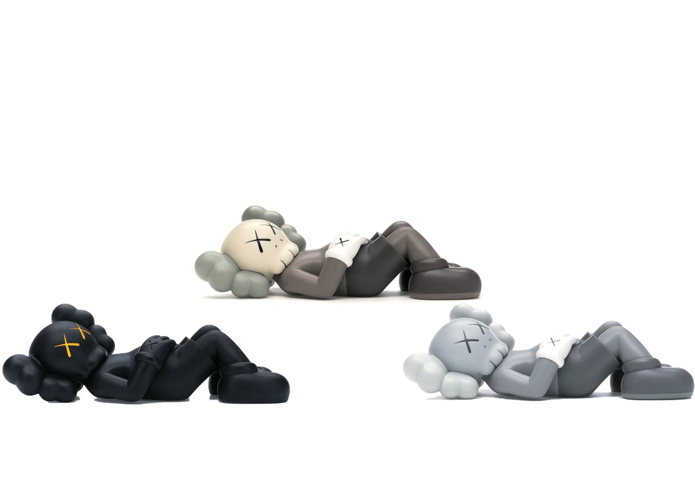 KAWS Holiday Japan Vinyl Figure Black/Brown/Grey Set