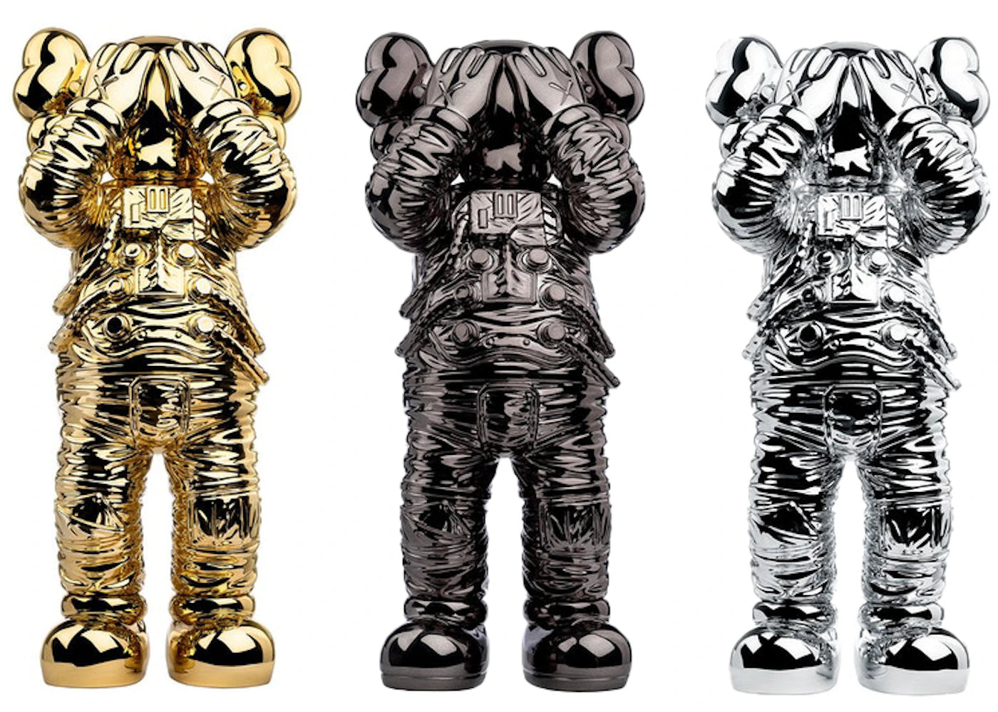 KAWS Holiday Space Figure Gold/Black/Silver Set