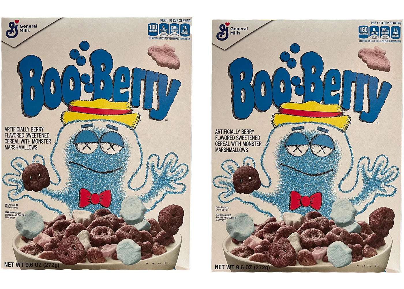 KAWS Monsters Boo Berry Cereal 2x Lot (Not Fit For Human Consumption)