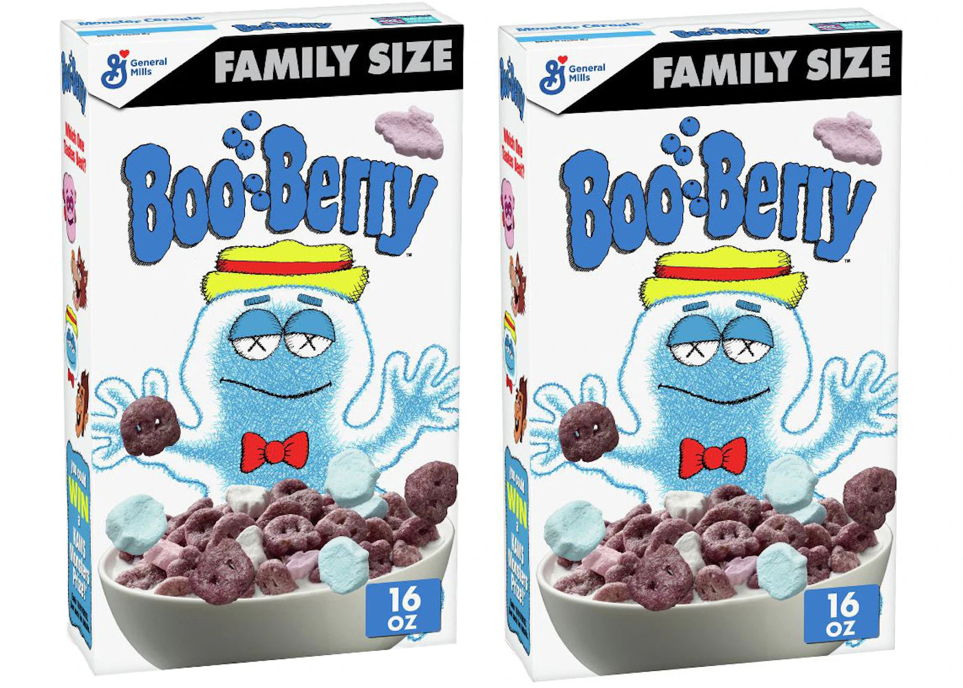 KAWS Monsters Boo Berry Cereal Family Size 2x Lot (Not Fit For Human Consumption)