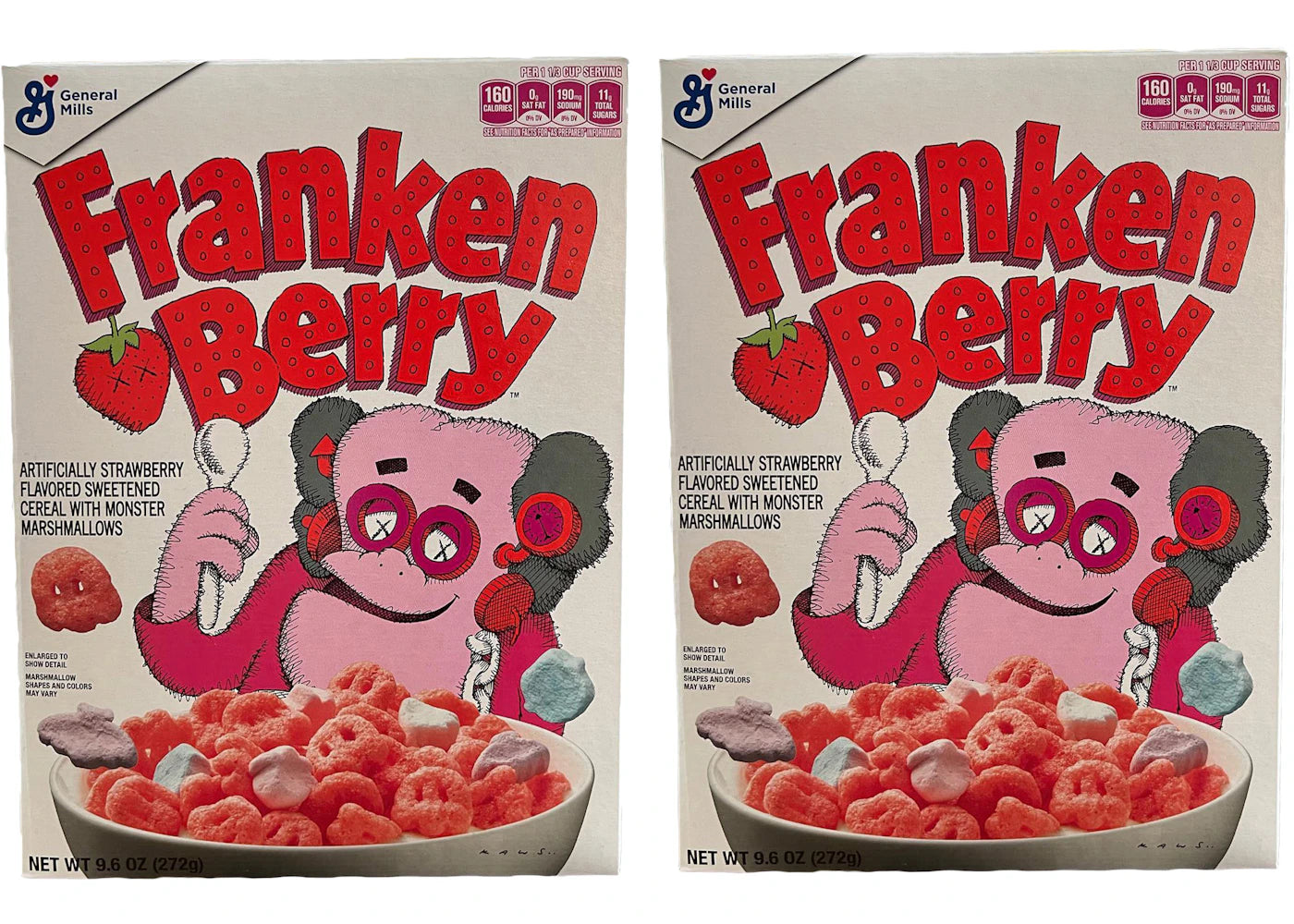 KAWS Monsters Franken Berry Cereal 2x Lot (Not Fit For Human Consumption)