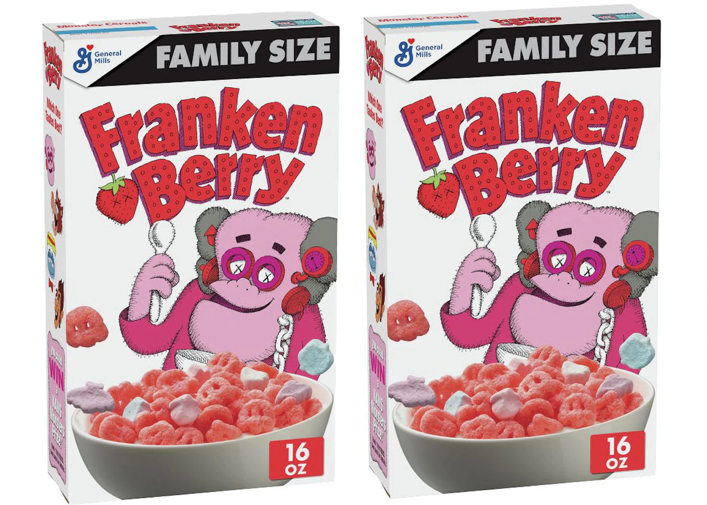 KAWS Monsters Franken Berry Cereal Family Size 2x Lot (Not Fit For Human Consumption)