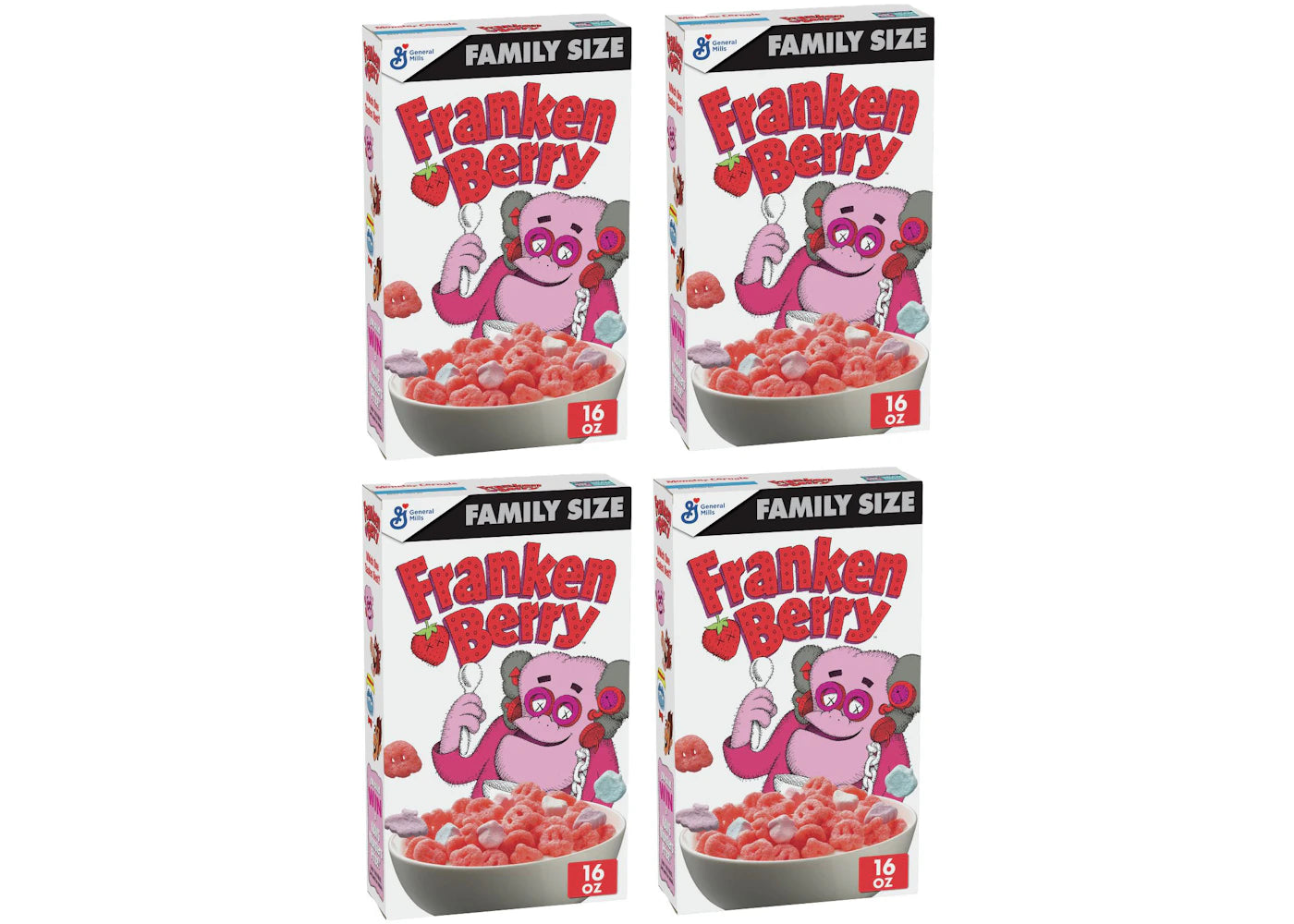 KAWS Monsters Franken Berry Cereal Family Size 4x Lot (Not Fit For Human Consumption)