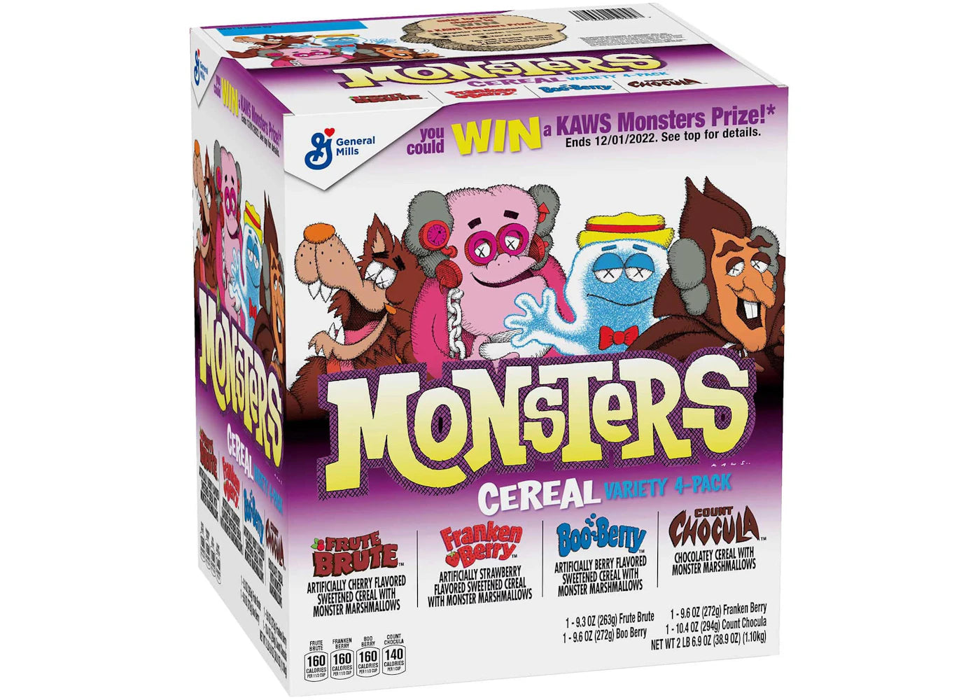 KAWS Monsters Franken Berry Count Chocula Boo Berry Frute Brute Cereal Variety Pack (Not Fit For Human Consumption)