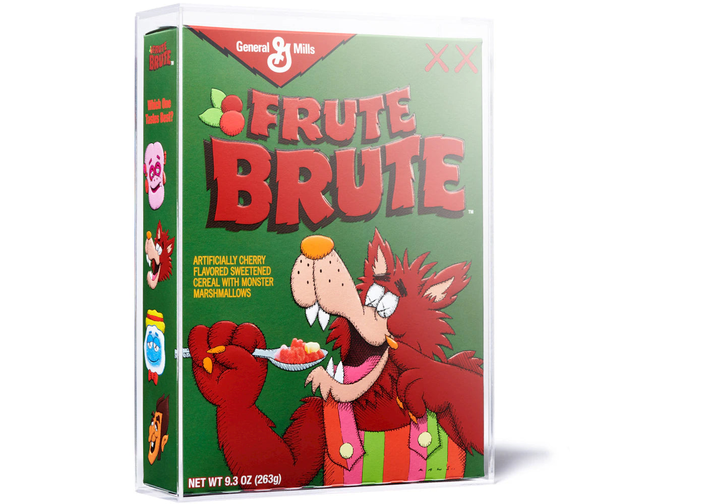 KAWS Monsters Frute Brute Cereal Limited Edition in Acrylic Case (Not Fit For Human Consumption)