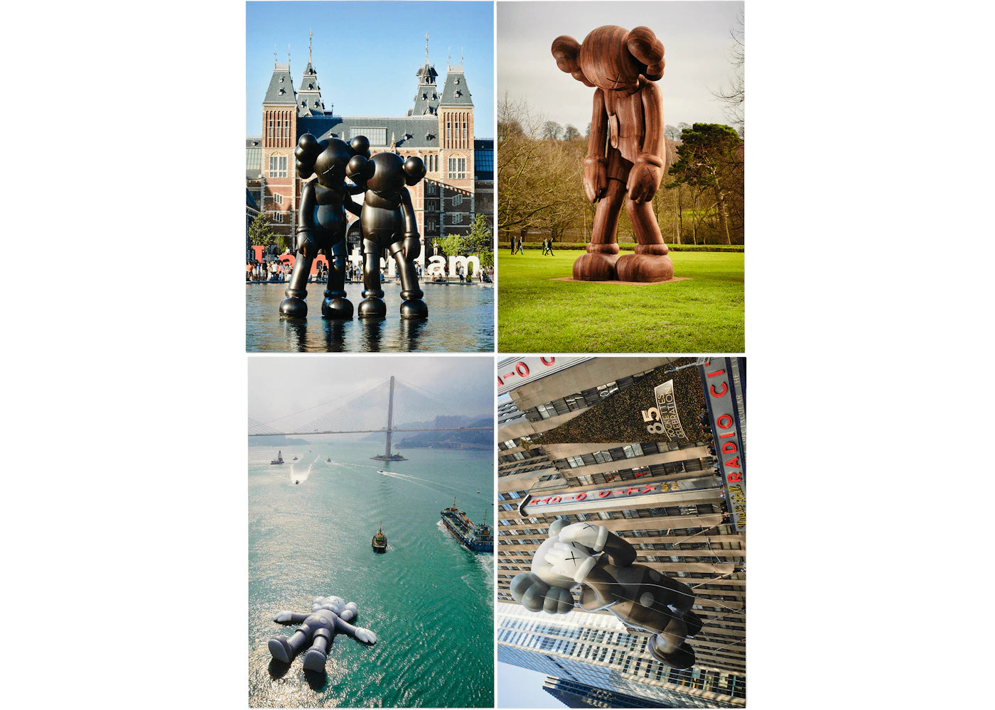 KAWS Monumental Sculptures Postcard (Set of 4) Multi