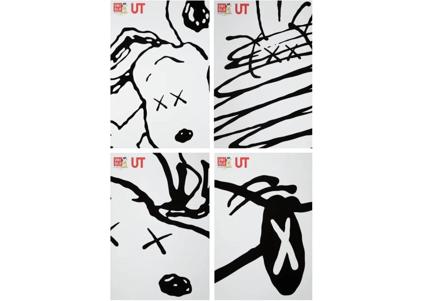 KAWS x Peanuts x Uniqlo Poster Set of 4