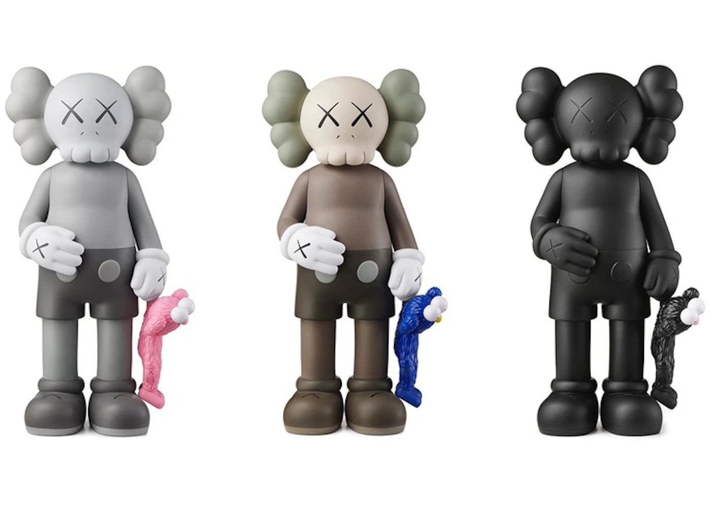 KAWS Share Vinyl Figure Black/Brown/Grey Set