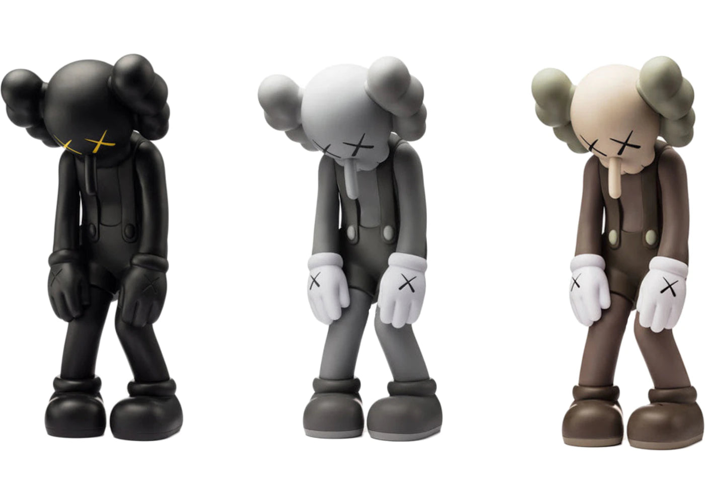 KAWS Small Lie Companion Vinyl Figure Black/Grey/Brown Set