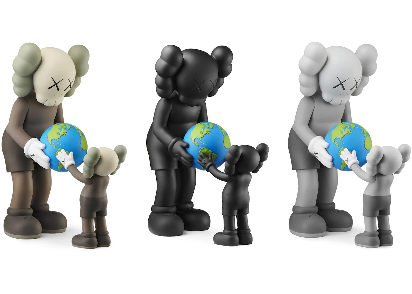 KAWS THE PROMISE Vinyl Figure Set Brown/Black/Grey