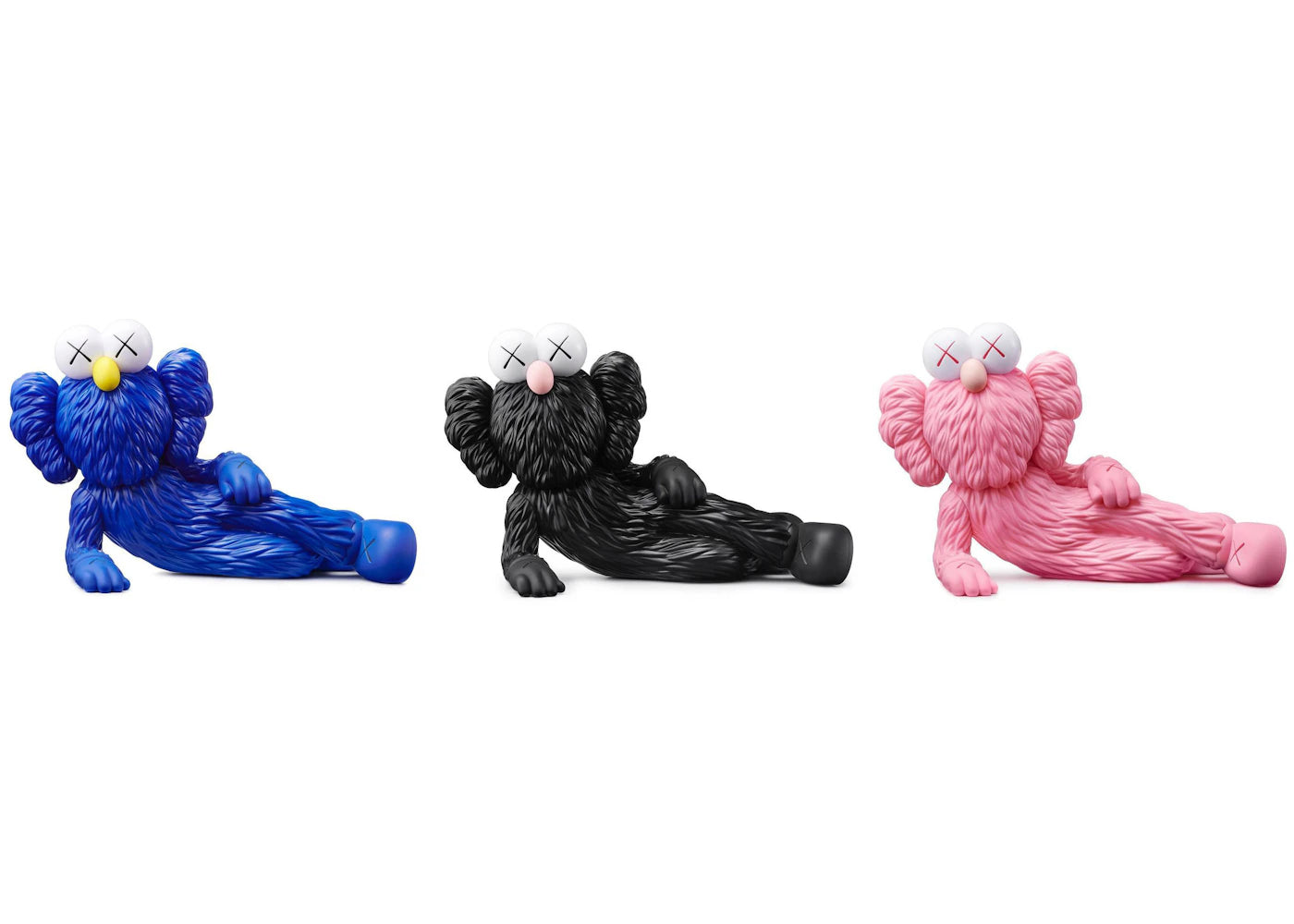 KAWS TIME OFF Vinyl Figure Set Blue/Black/Pink