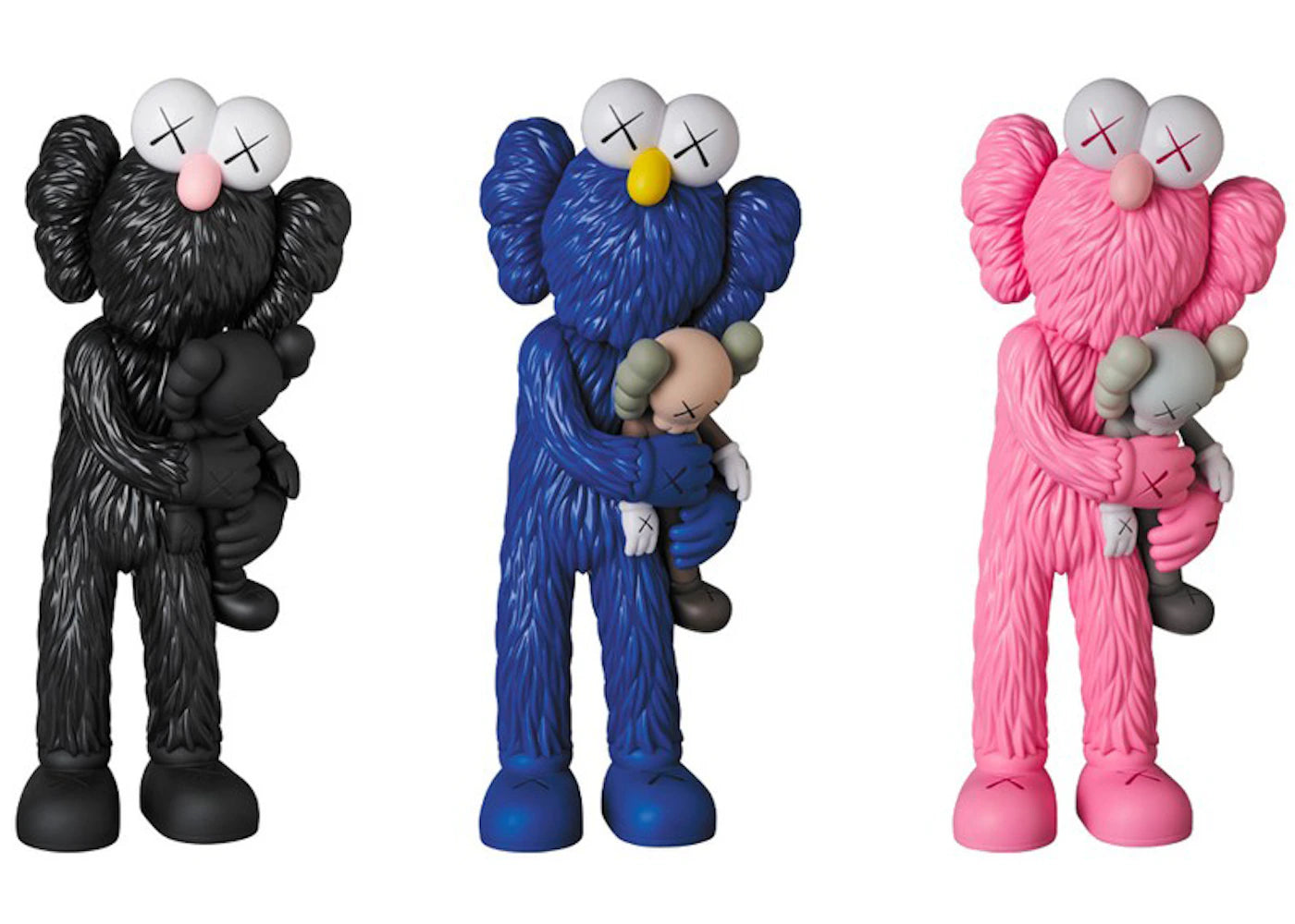 KAWS Take Vinyl Figure Black/Blue/Pink Set