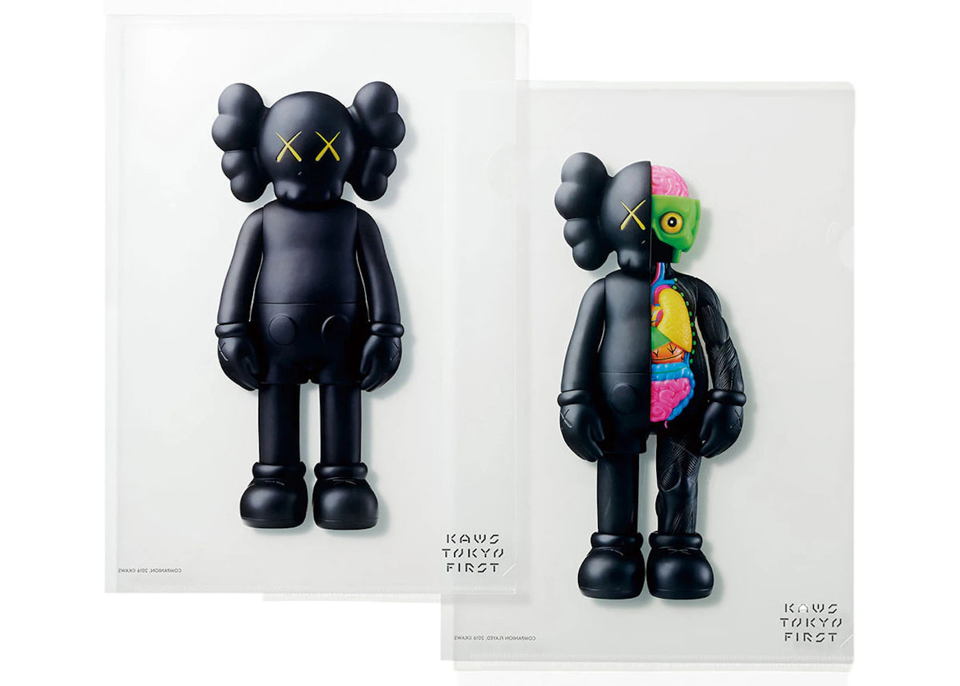 KAWS Tokyo First Clear File Companion & Flayed Companion Black Set