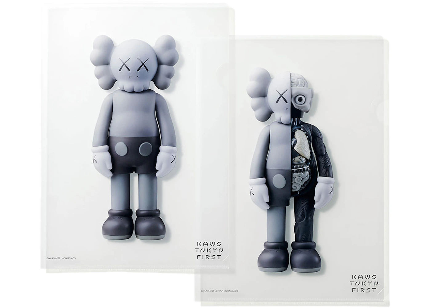 KAWS Tokyo First Clear File Companion & Flayed Companion Grey Set