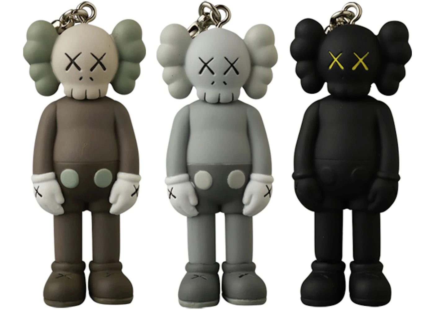 KAWS Tokyo First Companion Keychain Set (2021) Black/Brown/Grey