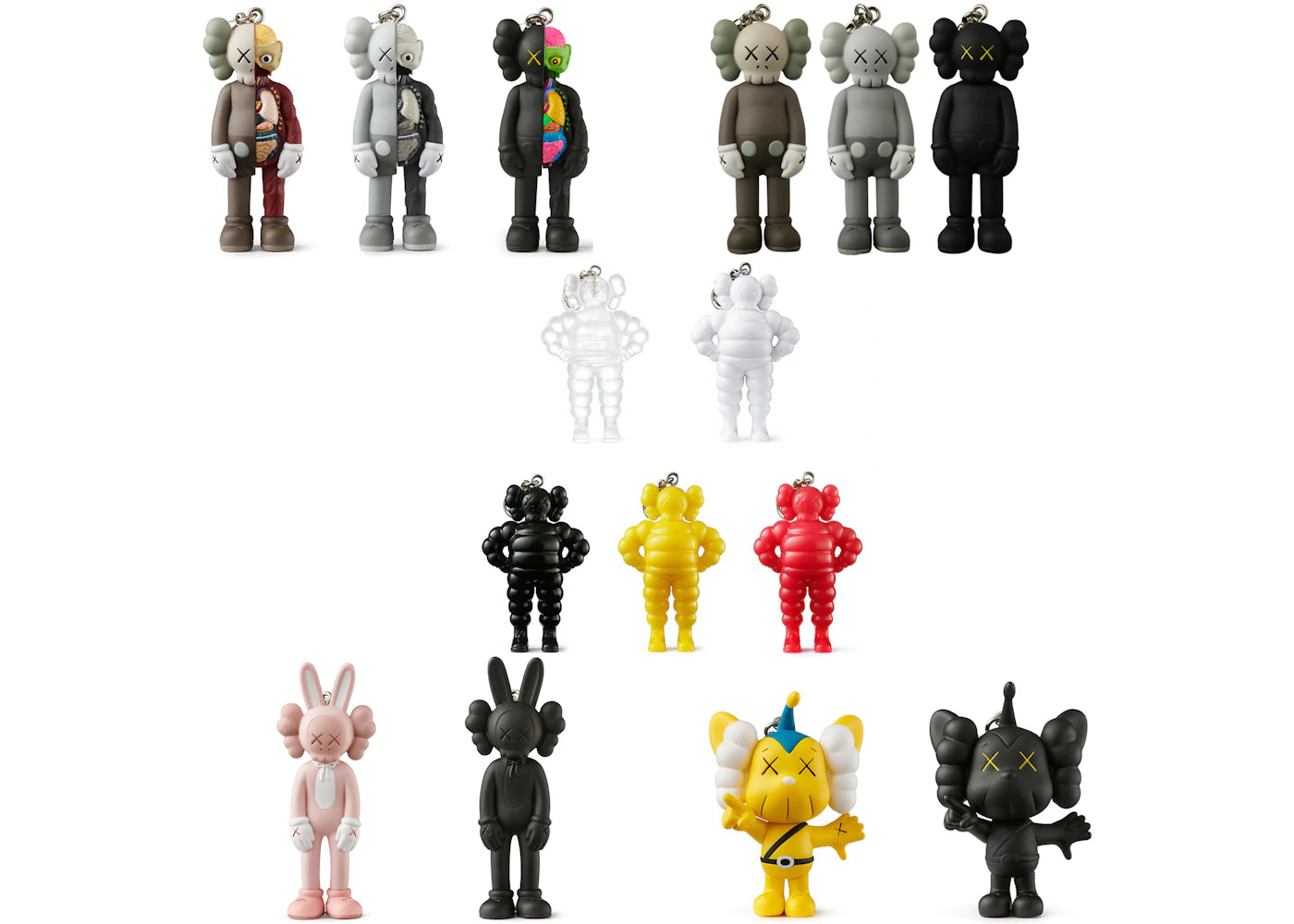 KAWS Tokyo First First Companion/Accomplice/JPP/Chum Keychain Set of 15 (2021)