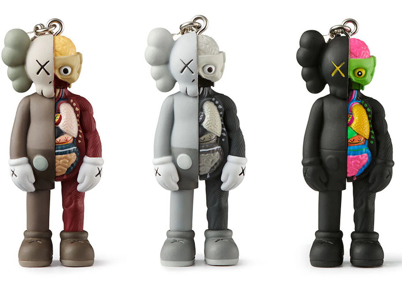 KAWS Tokyo First Flayed Companion Keychain Brown/Gray/Black Set (2021)