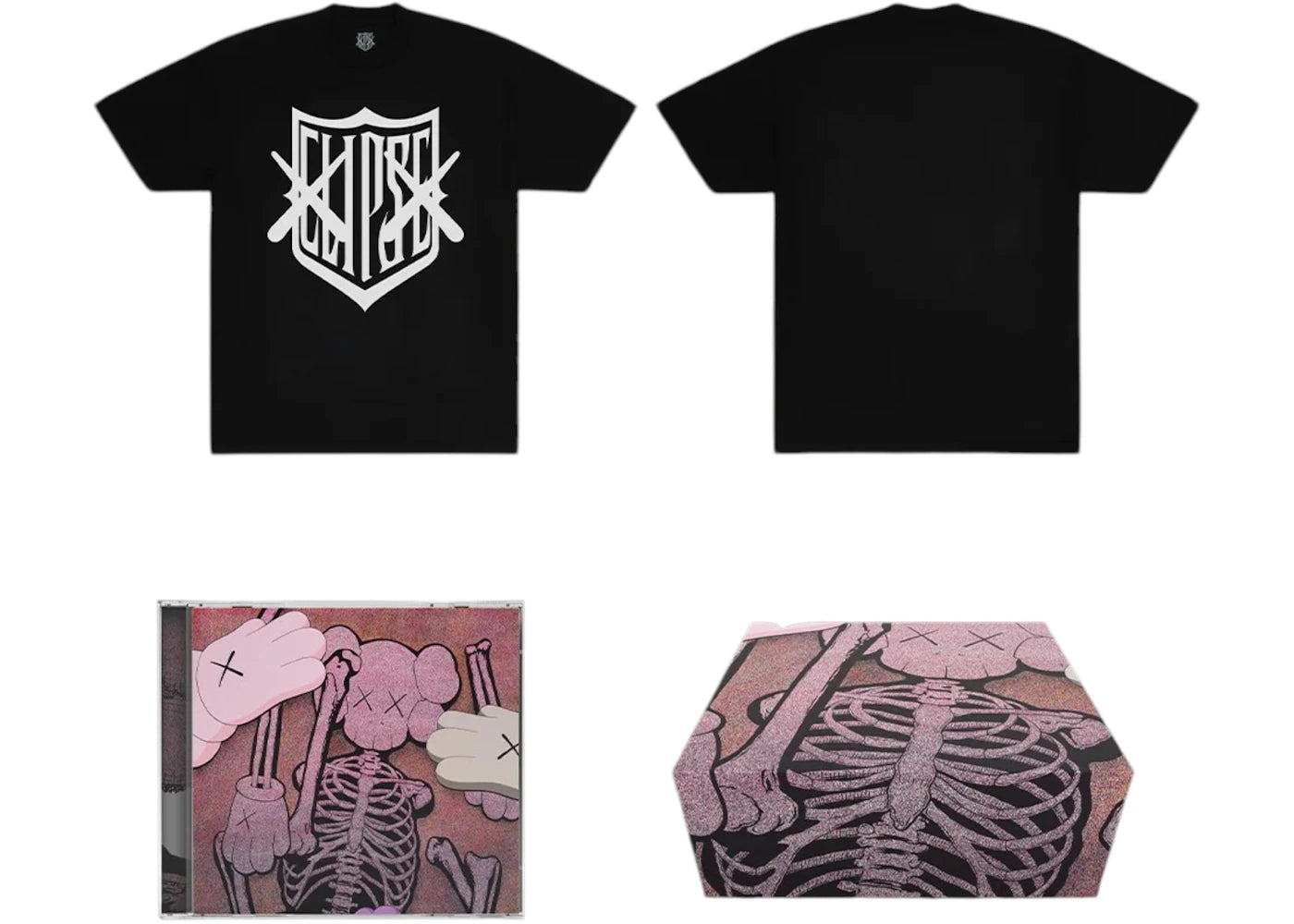 KAWS x Clipse LGSEO Tee 7 Box Set Black