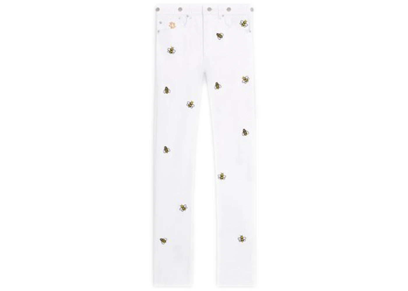 KAWS x Dior Bee Embroidery Jeans White