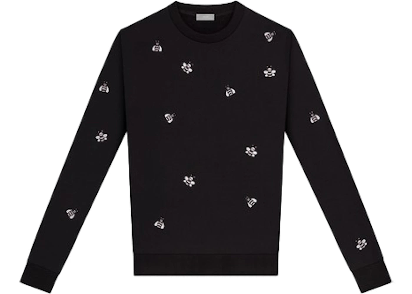 KAWS x Dior Embroidered Bees Crewneck Sweatshirt Black