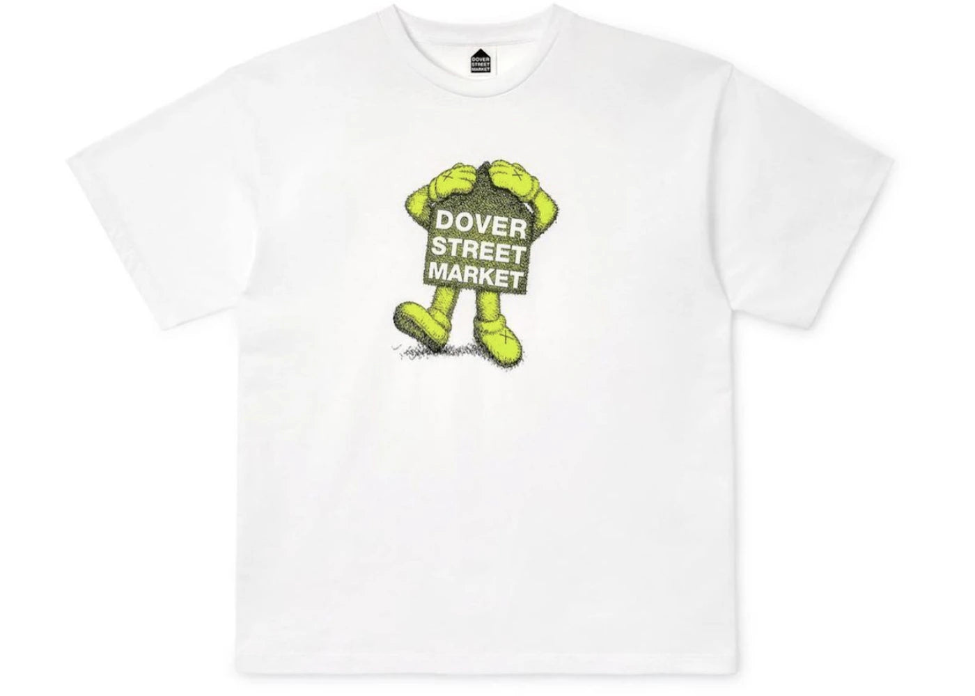 KAWS x Dover Street Market Fluro Rebellion T-shirt Yellow