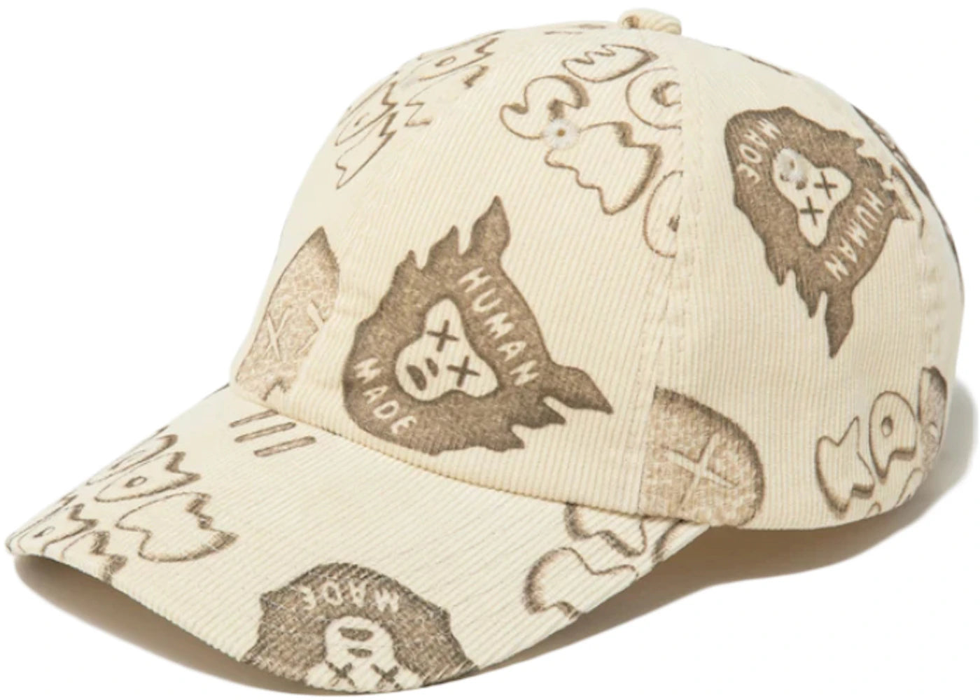 KAWS x Human Made Corduroy Print Cap Natural
