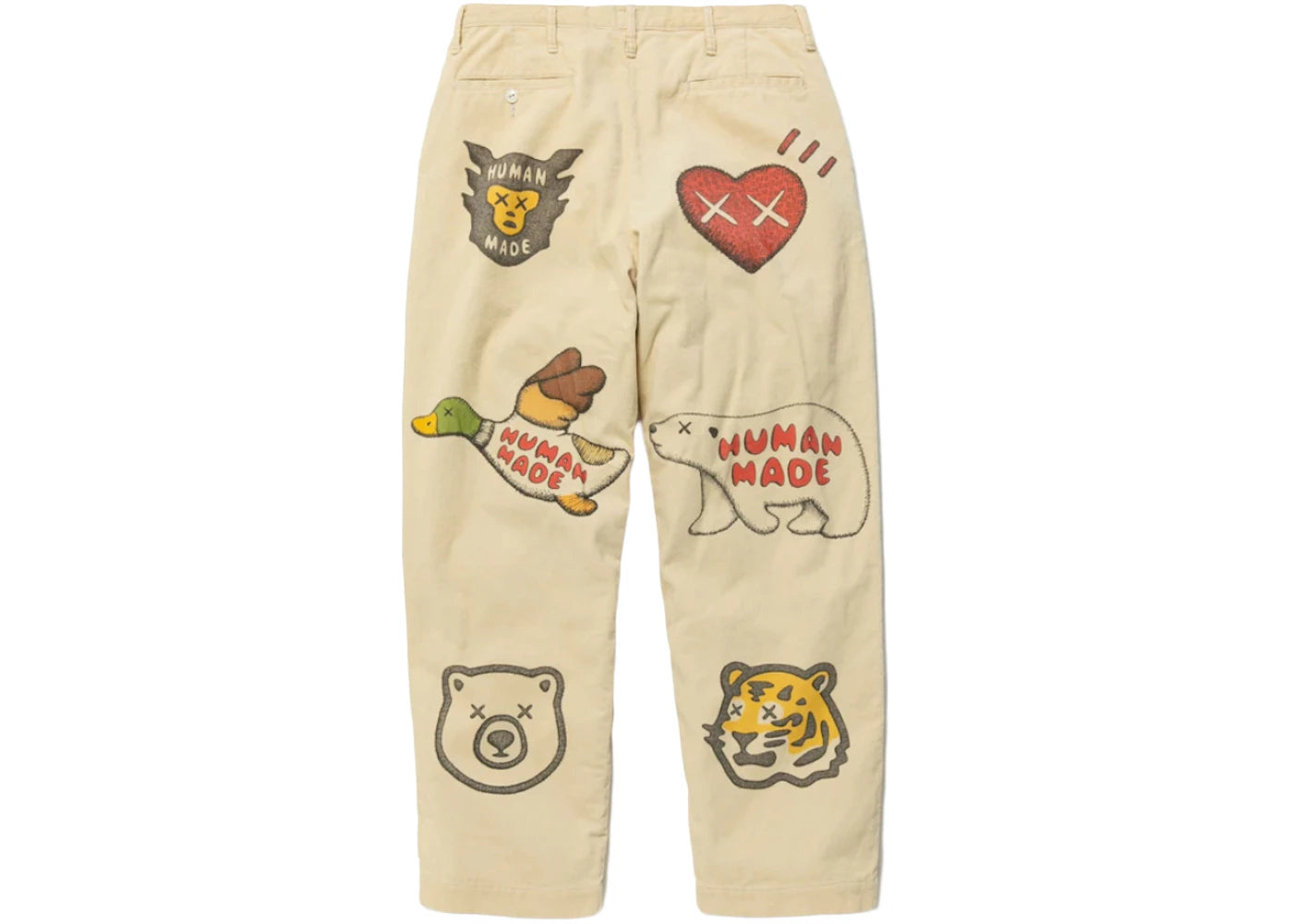 KAWS x Human Made Corduroy Print Pants Natural