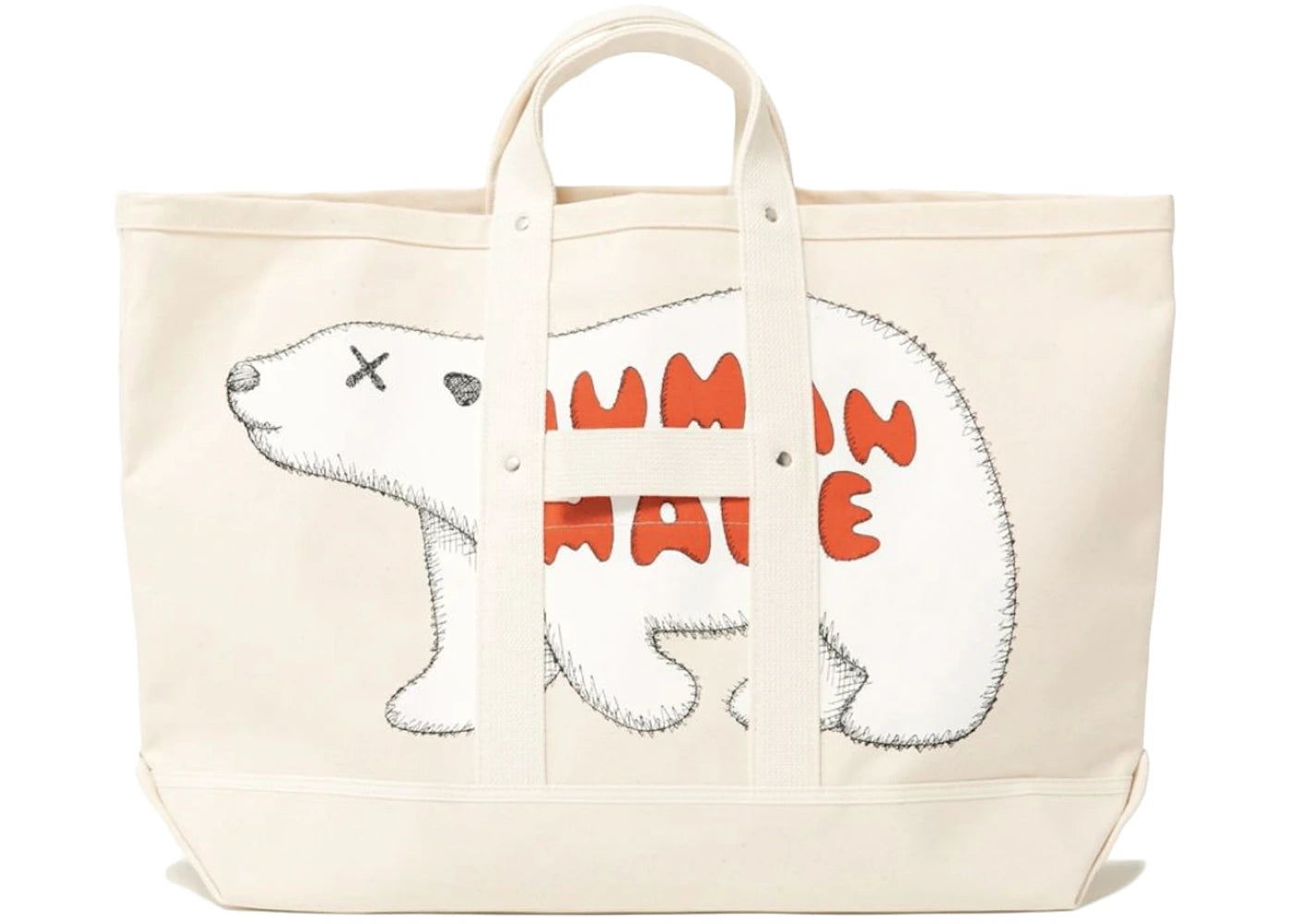 KAWS x Human Made Large Tote Bag White