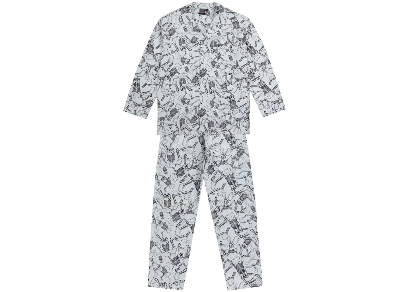 KAWS x Infinite Archive SKELETON Pattern Pajama Set White/Black