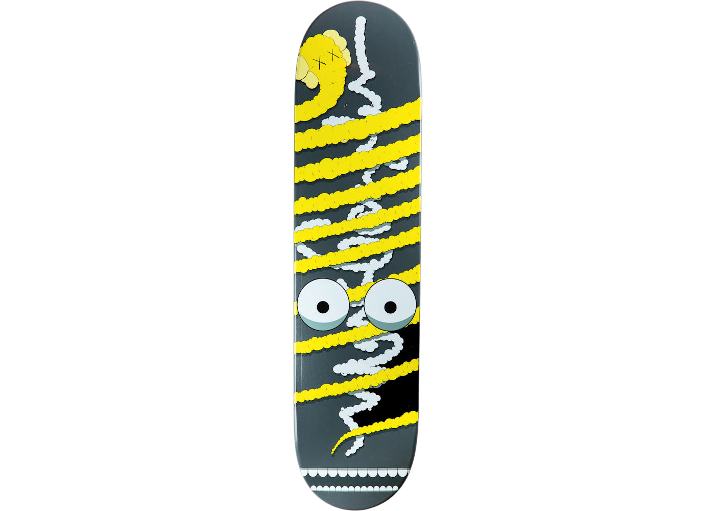 KAWS x Krooked Yellow Bendy Skateboard Deck Multi