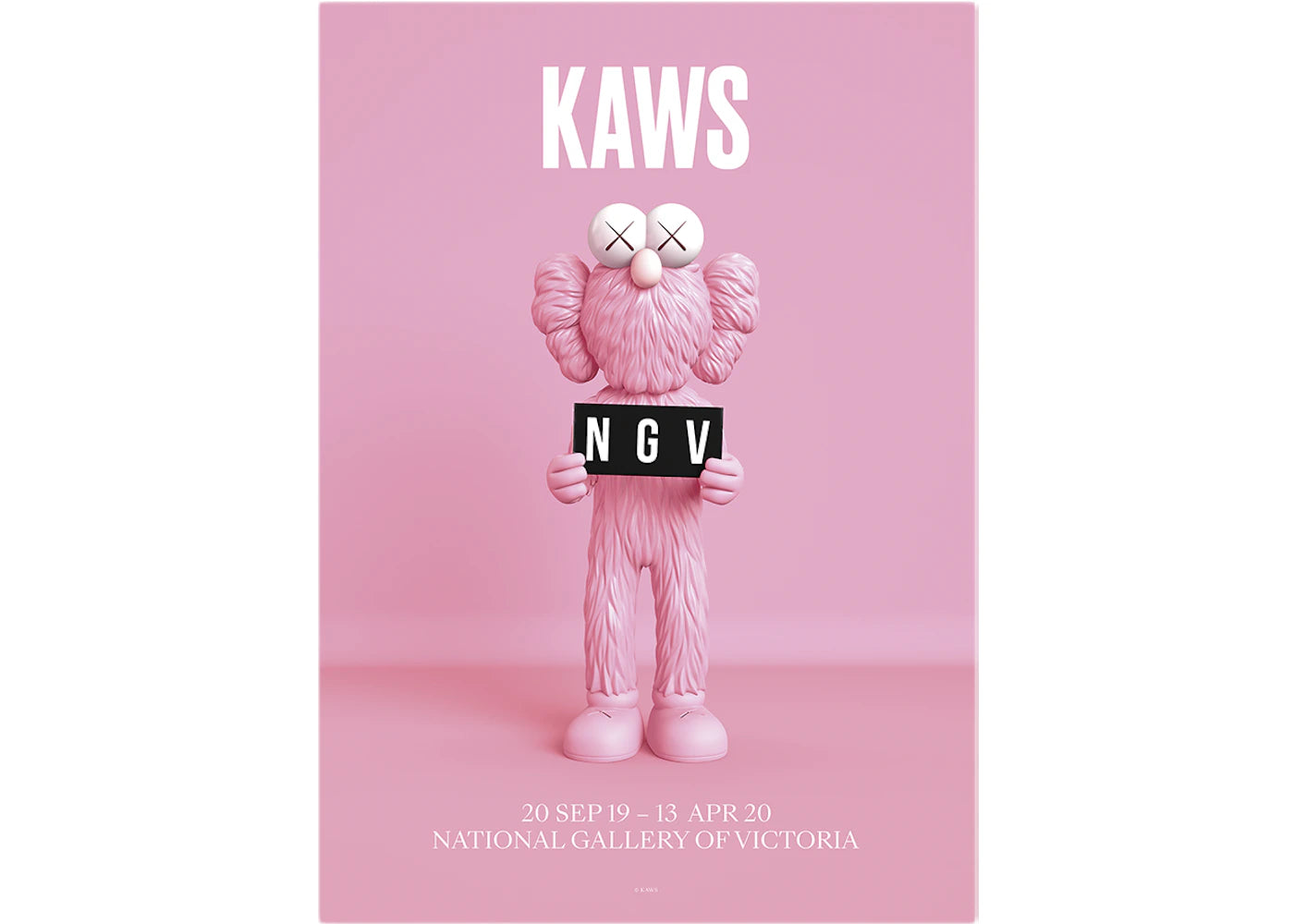 KAWS x NGV BFF Exhibition Poster Pink