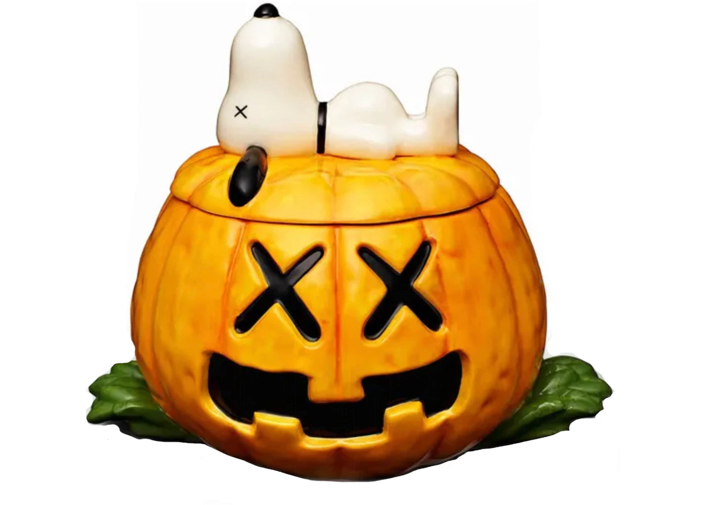 KAWS x Peanuts Snoopy Halloween Pumpkin Ceramic Jar Orange