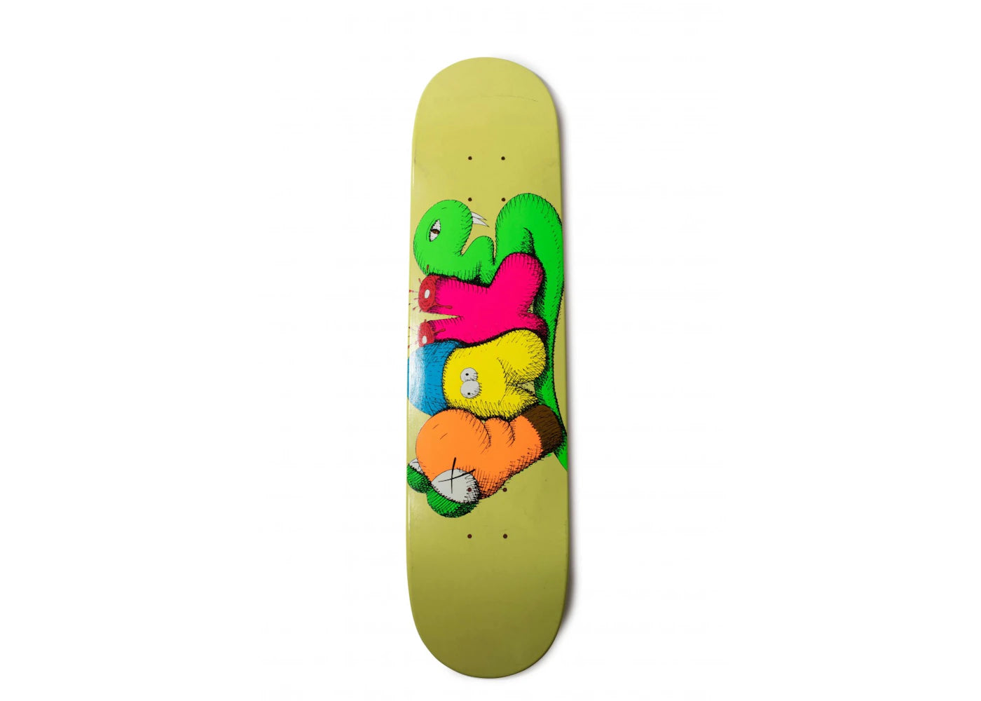 KAWS x Real Skateboards "Fake" Skateboard Deck Yellow