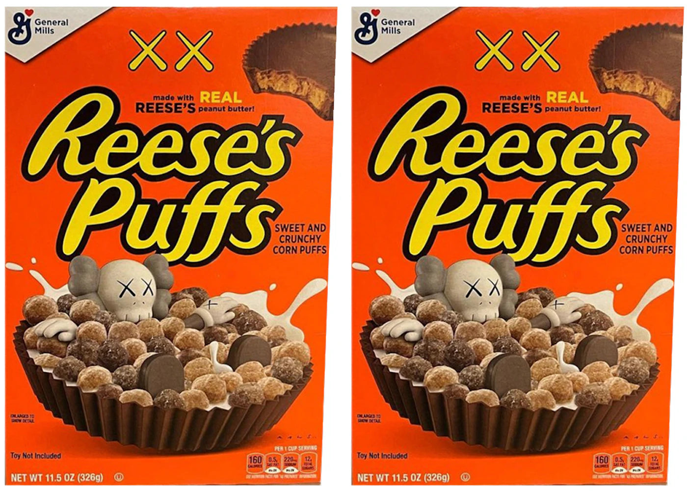 KAWS x Reese's Puffs Cereal 2x Lot (Not Fit For Human Consumption)