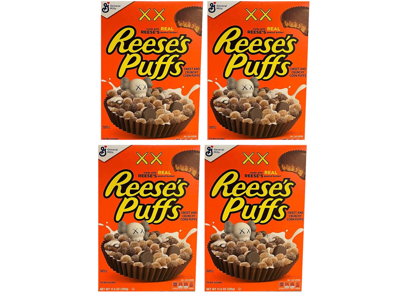 KAWS x Reese's Puffs Cereal 4x Lot (Not Fit For Human Consumption)