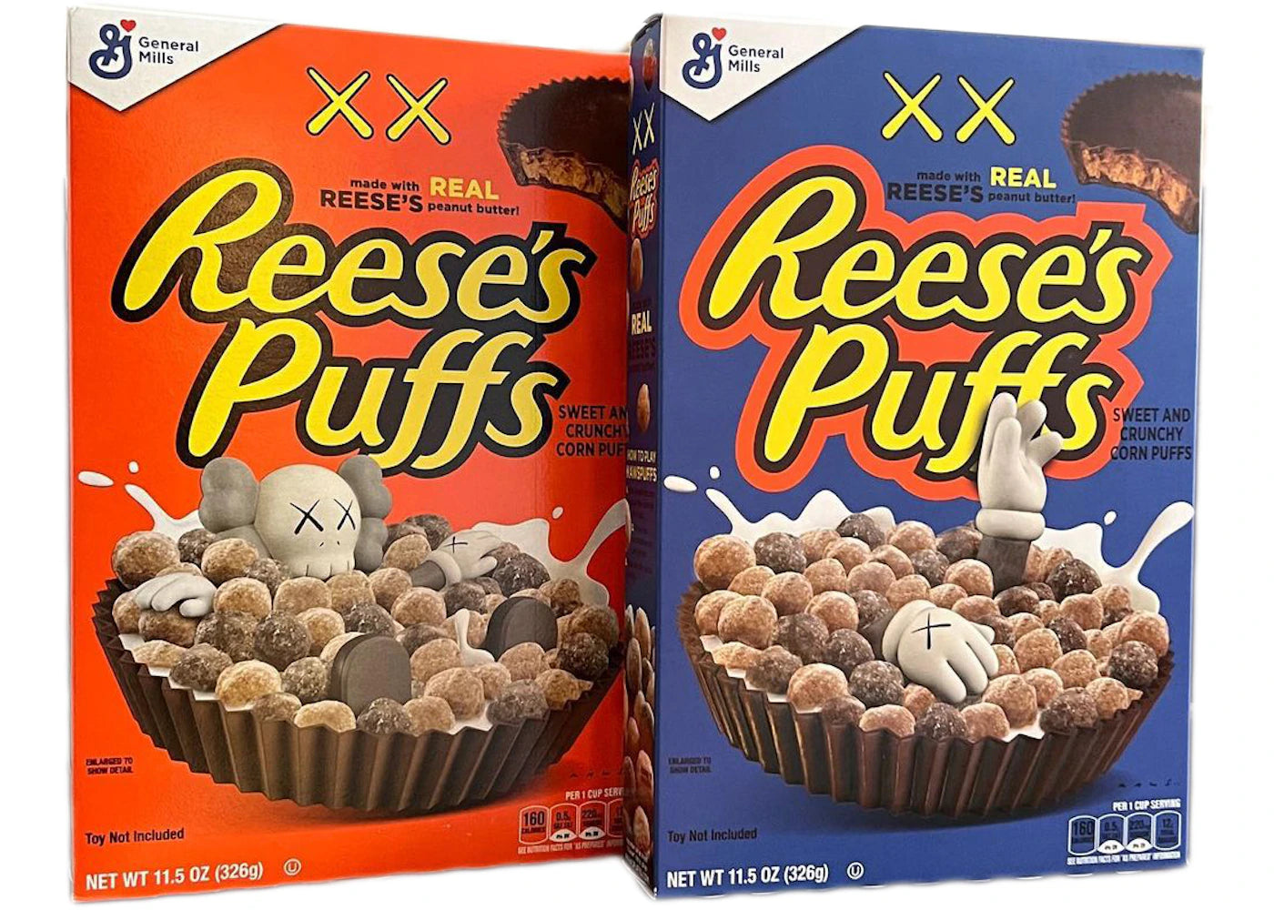 KAWS x Reese's Puffs Cereal Orange & Blue Box Set (Not Fit For Human Consumption) Blue & Orange