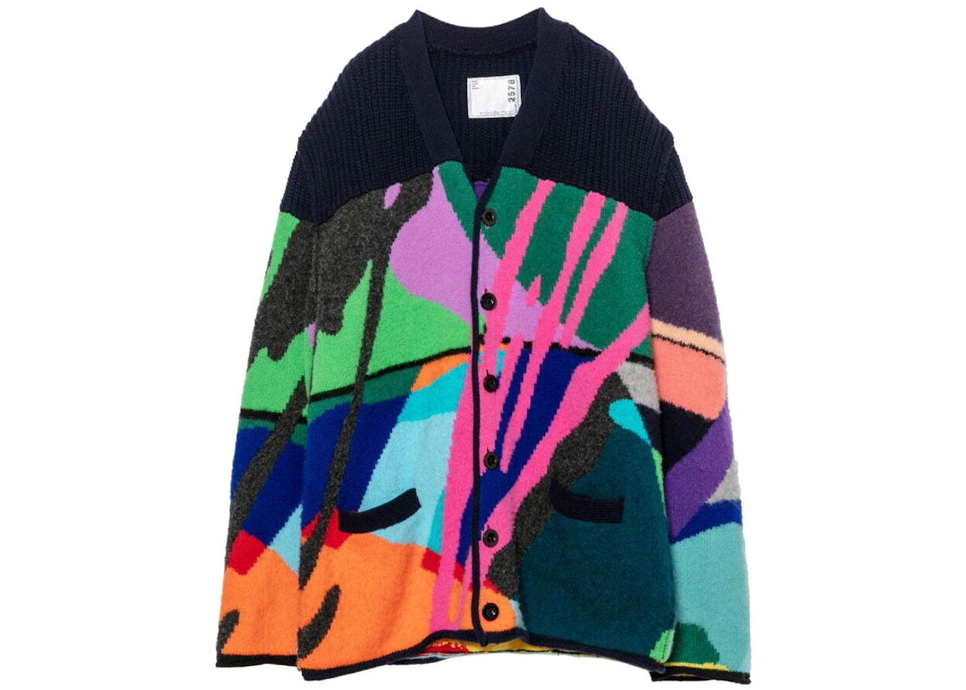 KAWS x Sacai Camo Knit Cardigan Black