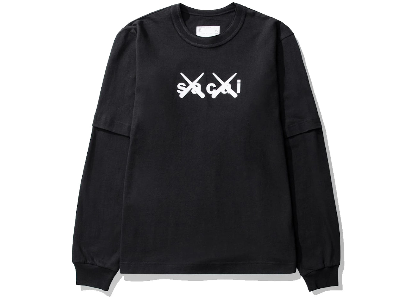 KAWS x Sacai Flock Print Long Sleeve T-shirt Black