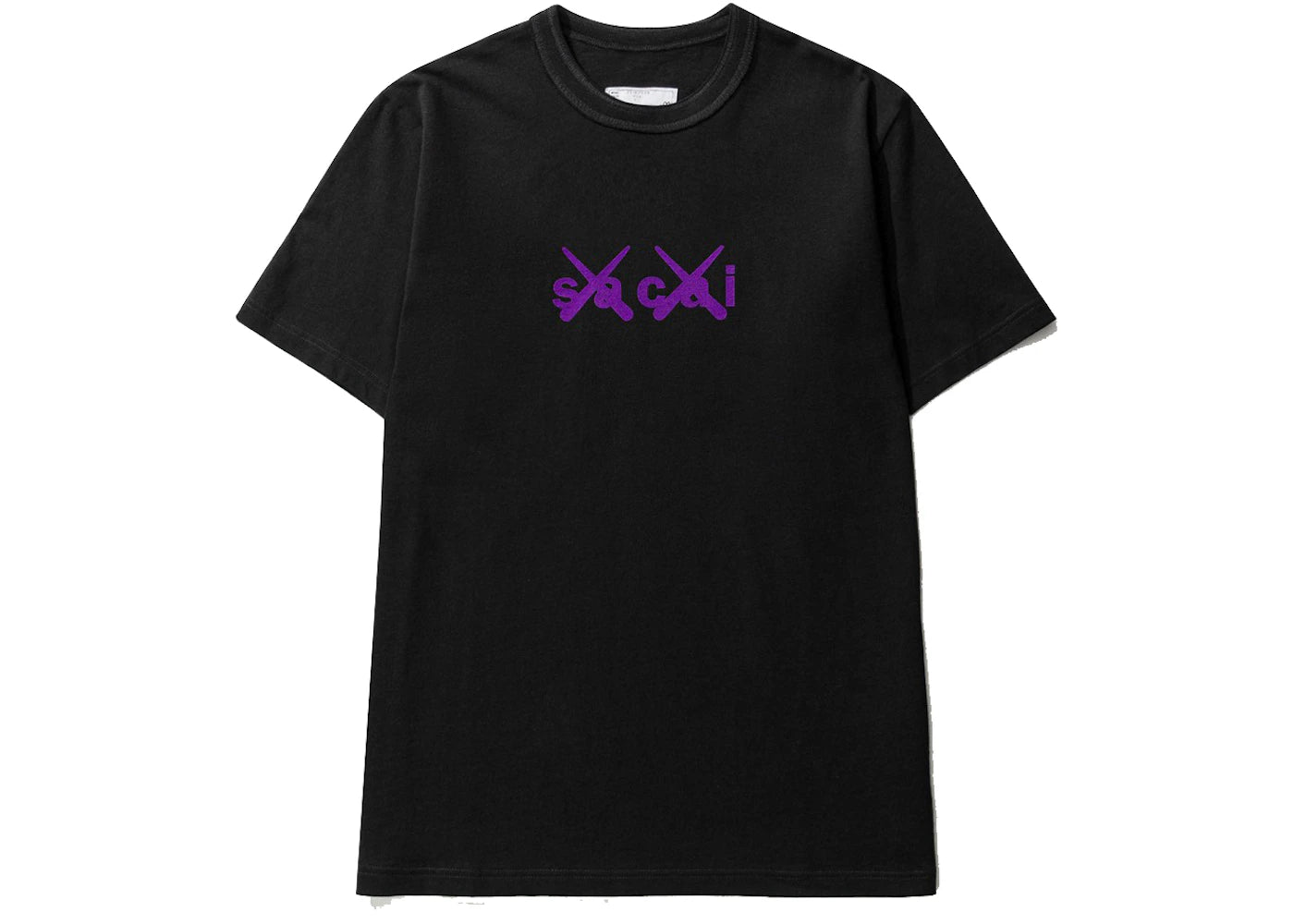 KAWS x Sacai Flock Print T-shirt Black/Purple