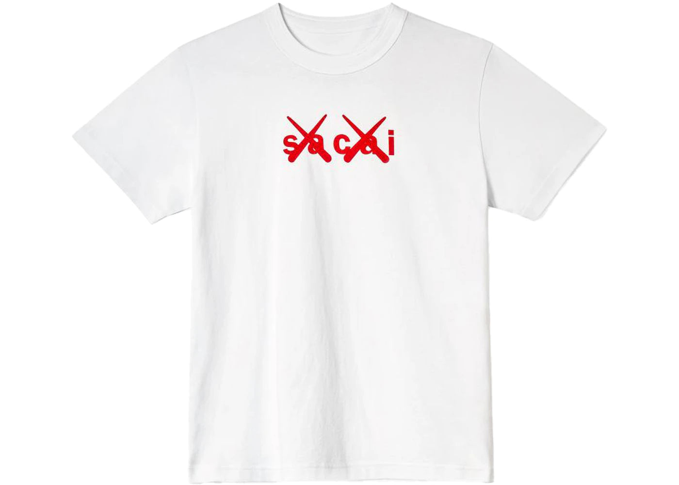 KAWS x Sacai Flock Print T-shirt White/Red